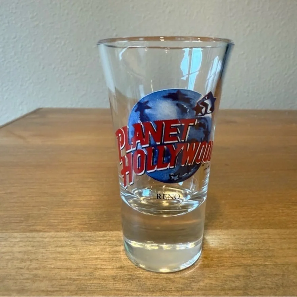 Vintage Planet Hollywood Reno collectible shot glass.